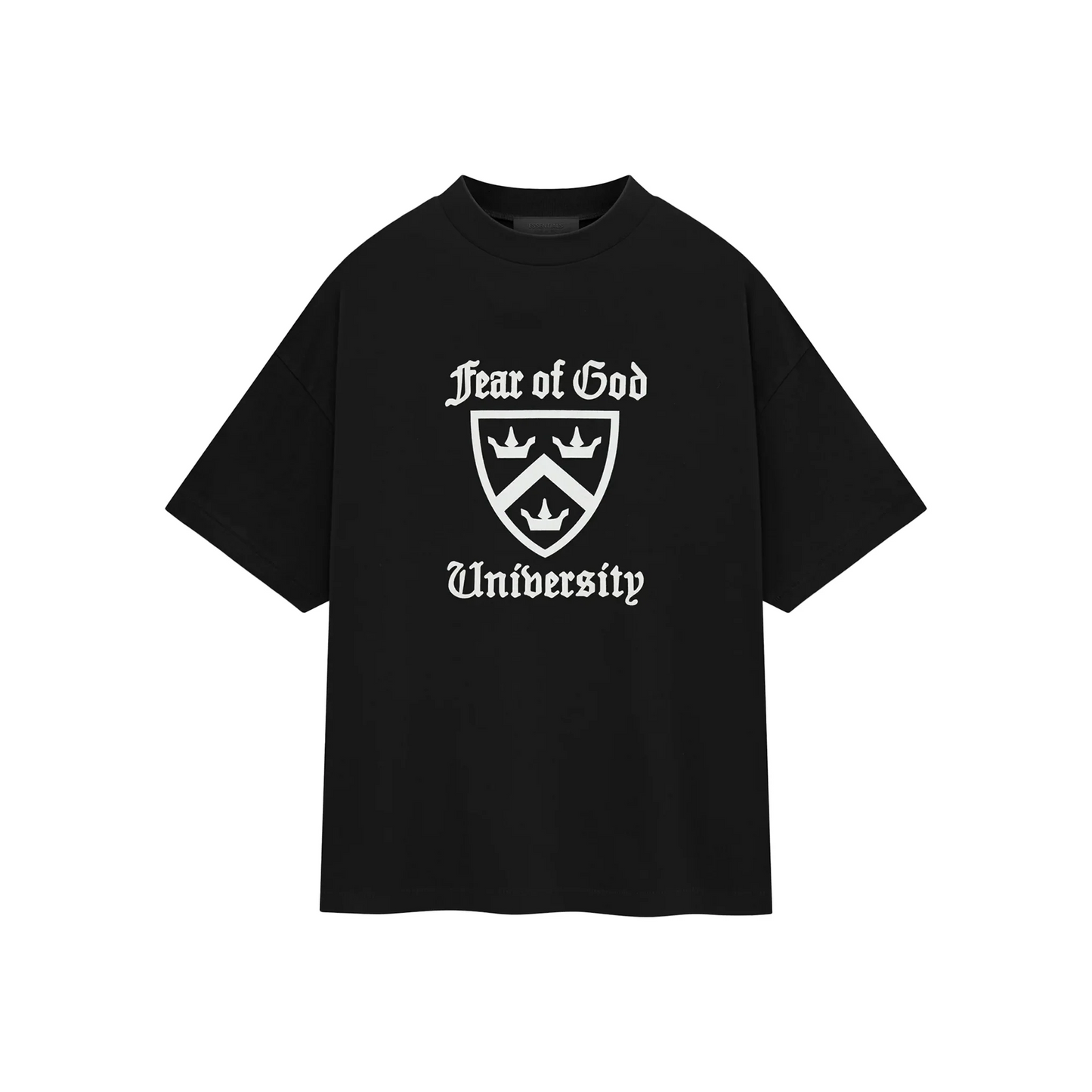 Fear of God Essentials University Logo Heavy Crewneck Tee Black FW24