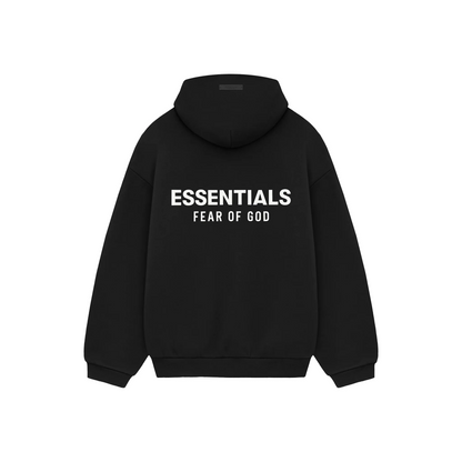 Fear of God Essentials Core Logo Fleece Hoodie Black FW24