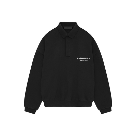 Fear of God Essentials Fleece Polo Black FW24