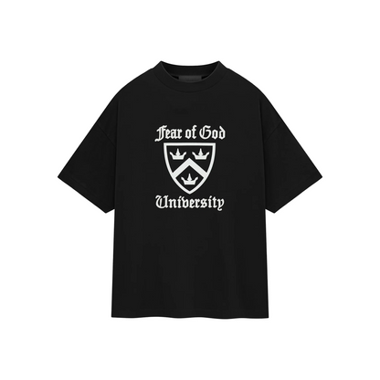 Fear of God Essentials University Logo Heavy Crewneck Tee Black FW24