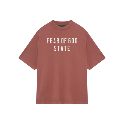 Fear of God Essentials Heavy Crewneck Tee Crimson FW24