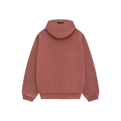 Fear of God Essentials Heavy Fleece Hoodie Crimson FW24