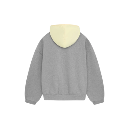 Fear of God Essentials Nylon Fleece Hoodie Dark Heather Oatmeal Garden Yellow SS24