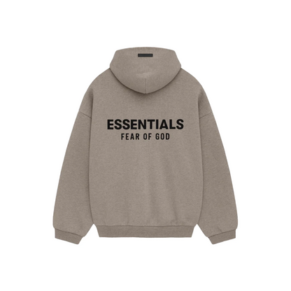 Fear of God Essentials Core Logo Fleece Hoodie Heather Grey FW24