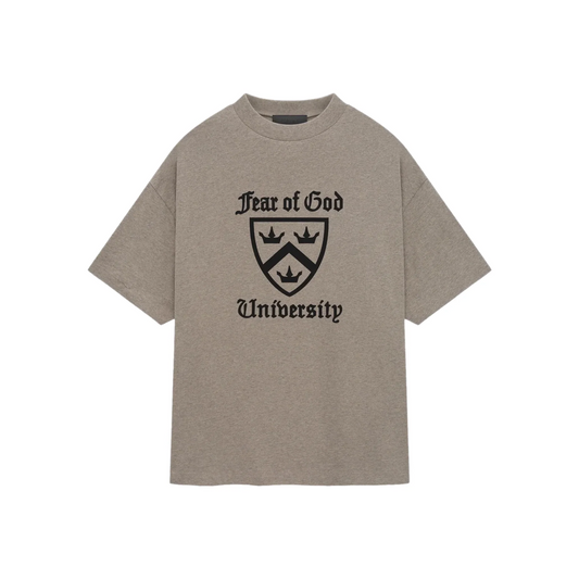 Fear of God Essentials University Logo Heavy Crewneck Tee Heather Grey FW24