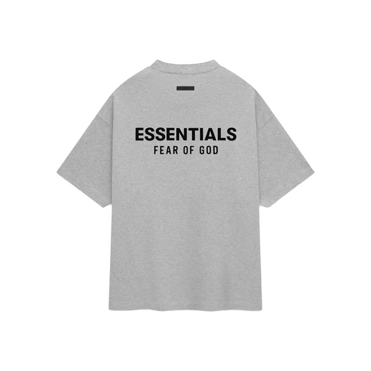 Fear of God Essentials Core Logo Jersey Crewneck Tee Light Heather Grey FW24