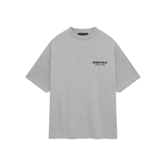 Fear of God Essentials Core Logo Jersey Crewneck Tee Light Heather Grey FW24