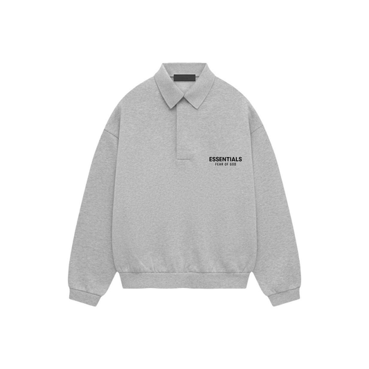 Fear of God Essentials Fleece Polo Light Heather Grey FW24