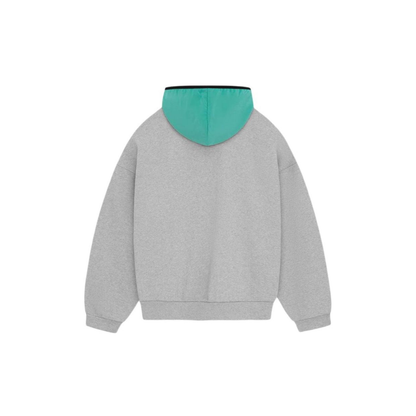 Fear of God Essentials Nylon Fleece Hoodie Light Heather Grey Mint Leaf SS24