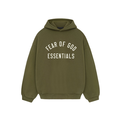 Fear of God Essentials Fleece Hoodie II Military FW24
