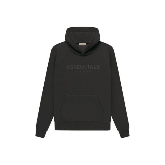 Fear of God Essentials Waffle Raglan Hoodie Off Black SS23