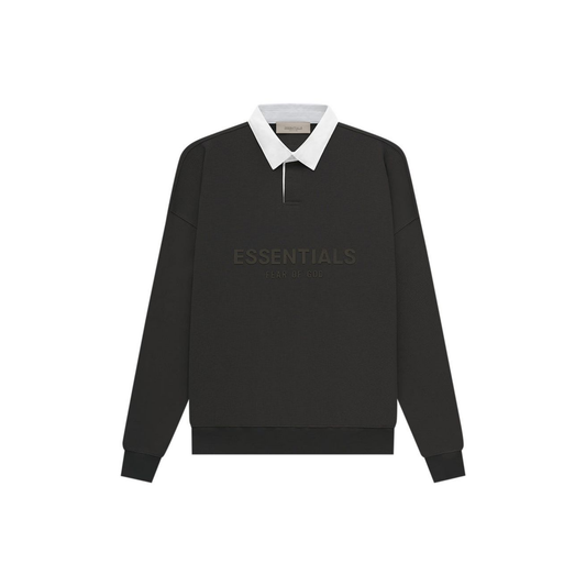Fear of God Essentials Waffle Henley Rugby Off Black SS23