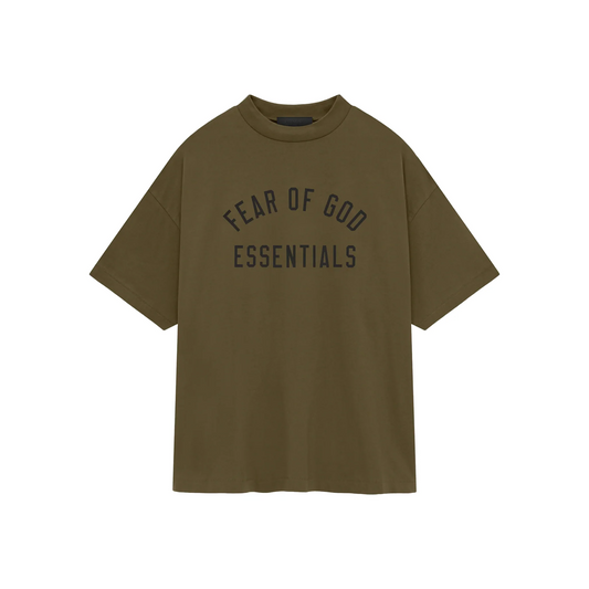 Fear of God Essentials Jersey Crewneck Tee Olive FW24